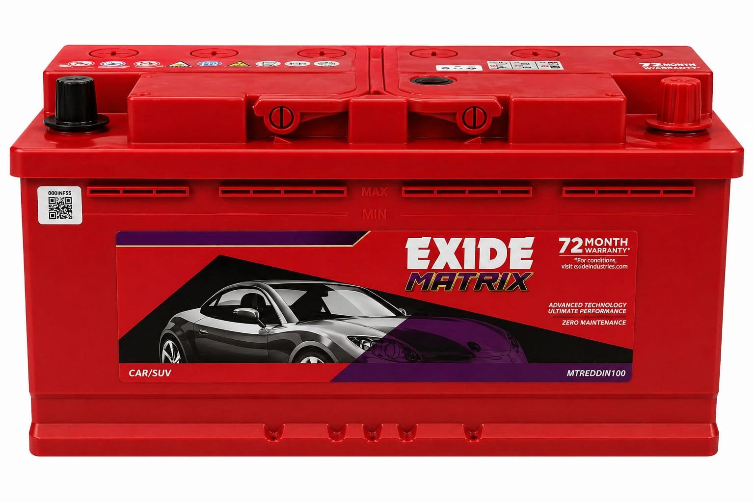 Exide Matrix Red MTRED DIN100 100Ah Battery